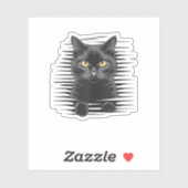 Zwarte kat Halloween Kostuum Spooky Kitty Cat Kitt Sticker (Vel)