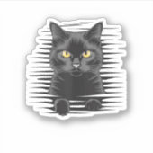 Zwarte kat Halloween Kostuum Spooky Kitty Cat Kitt Sticker (Voorkant)