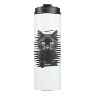 Zwarte kat Halloween Kostuum Spooky Kitty Cat Kitt Thermosbeker