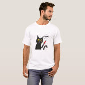 Zwarte kat Halloween kostuum Wat grappige kat minn T-shirt (Voorkant volledig)