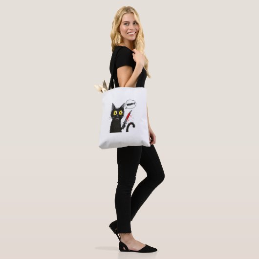 Zwarte kat Halloween kostuum Wat grappige kat minn Tote Bag (Op model)