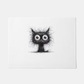 Zwarte kat Halloween Kostuumfeest Grappige Enge Ka Deurmat (Voorkant)