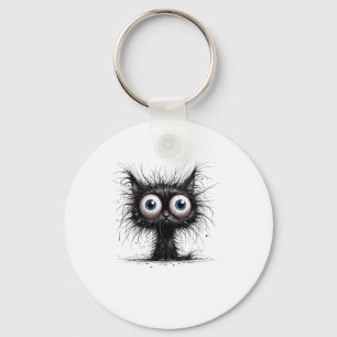 Zwarte kat Halloween Kostuumfeest Grappige Enge Ka Sleutelhanger