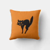 Zwarte kat Halloween Kussen (Achterkant)