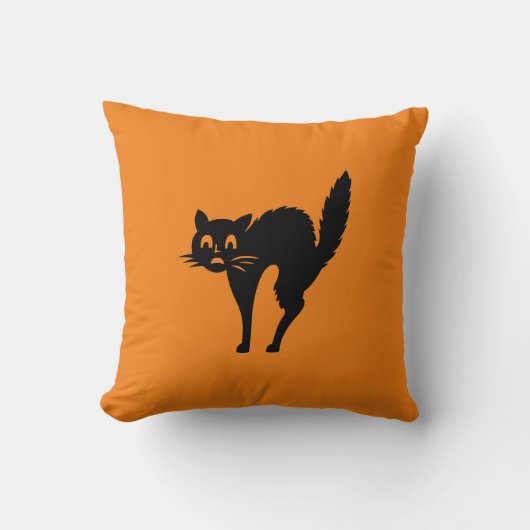 Zwarte kat Halloween Kussen (Voorkant)