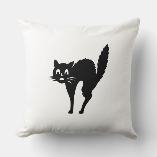 Zwarte kat Halloween Kussen (Voorkant)