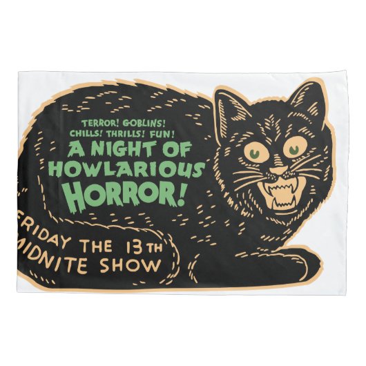  zwarte kat Halloween Kussensloop (Achterkant)