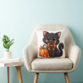 Zwarte kat Halloween kussensloop decoratie Kussen (Stoel)