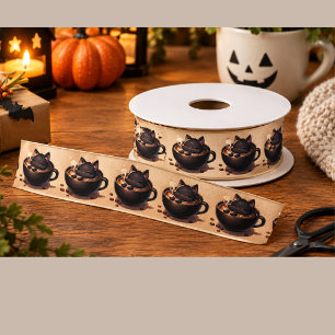 Zwarte Kat Halloween Lint – Gotische Hekserige Kat