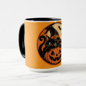 Zwarte kat Halloween Mok (Voorkant links)