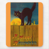  zwarte kat Halloween Muismat (Voorkant)