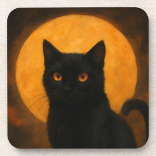 Zwarte Kat Halloween Mysterie Griezelige Seizoen C Bier Onderzetter