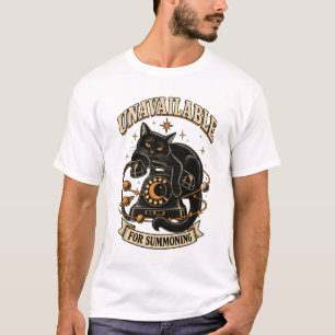 Zwarte Kat Halloween Niet Beschikbaar voor Oproepe T-shirt