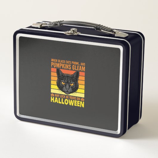 Zwarte Kat Halloween Oude Pompoen Grafiek (Voorkant)
