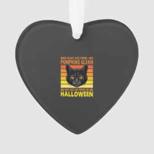 Zwarte Kat Halloween Oude Pompoen Grafisch Ornament