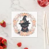 Zwarte kat Halloween papier Servet (Insitu)