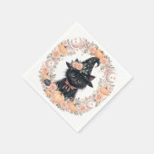 Zwarte kat Halloween papier Servet (Hoek)