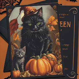  Zwarte Kat Halloween Party Herfst Heks Pet Kaart