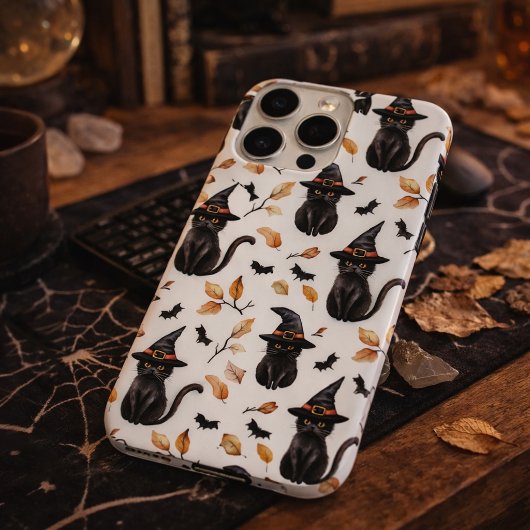 Zwarte Kat Halloween Patroon - Heksenkat Case-Mate iPhone Case