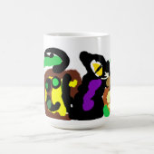 Zwarte kat Halloween plezier Koffiemok (Center)