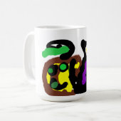 Zwarte kat Halloween plezier Koffiemok (Voorkant links)