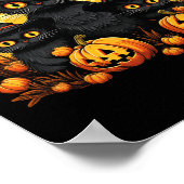 zwarte kat Halloween pompoen Funny Cat Hall Poster (Hoek)