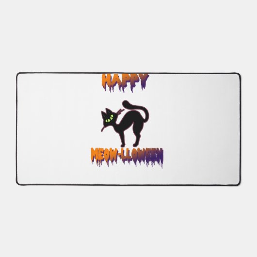 Zwarte Kat Halloween Pompoen Halloween Bureaumat (Voorkant)