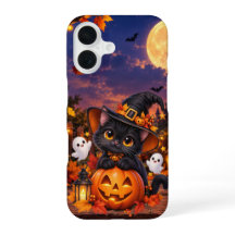 Zwarte Kat Halloween Pompoen Hoesje