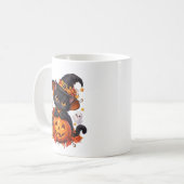Zwarte Kat Halloween Pompoen Mok (Voorkant links)