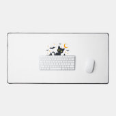 Zwarte kat Halloween pompoen Spooky Night Bureaumat (Keyboard & Muis)
