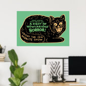  zwarte kat Halloween Poster (Thuiskantoor)