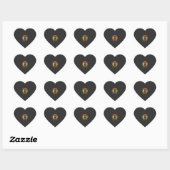 Zwarte Kat Halloween Retro Zonsondergang Design Hart Sticker (Vel)