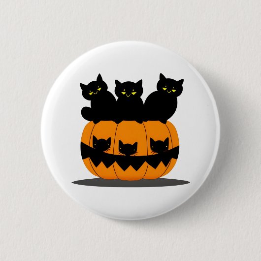 Zwarte kat Halloween Ronde Button 5,7 Cm (Voorkant)