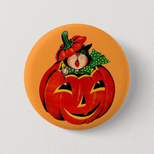 zwarte kat Halloween Ronde Button 5,7 Cm (Voorkant)