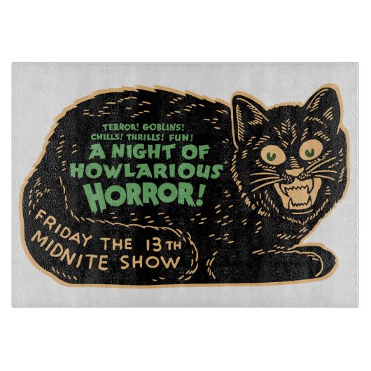 zwarte kat Halloween Snijplank (Voorkant)