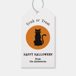 Zwarte Kat Halloween Snoep of Leuke Favor Tag Cadeaulabel