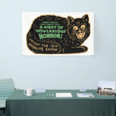  zwarte kat Halloween Spandoek (Beurs)