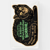  zwarte kat Halloween Spandoek (Verticaal)