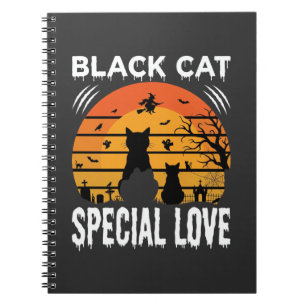 Zwarte Kat Halloween Speciale Liefde Gotisch Ontwe Notitieboek