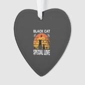 Zwarte Kat Halloween Speciale Liefde Gotisch Ontwe Ornament (voorkant)