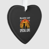Zwarte Kat Halloween Speciale Liefde Gotisch Ontwe Ornament (voorkant)