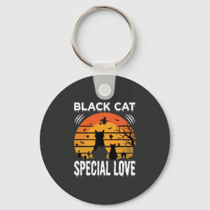 Zwarte Kat Halloween Speciale Liefde Gotisch Ontwe Sleutelhanger