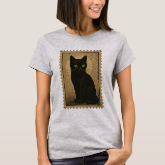 Zwarte kat -  Halloween Stamp T-shirt
