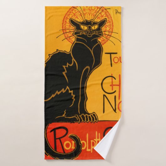 Zwarte Kat  Halloween Steinlen Poster Bad Handdoek (Badhanddoek)