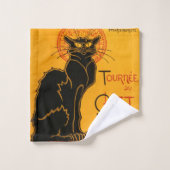 Zwarte Kat  Halloween Steinlen Poster Bad Handdoek (Wasdoekje)