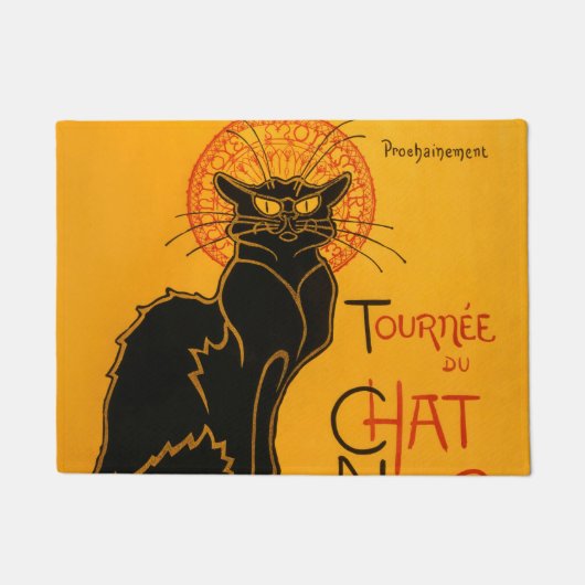 Zwarte Kat  Halloween Steinlen Poster Deurmat (Voorkant)