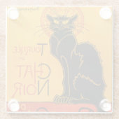 Zwarte Kat Halloween Steinlen Poster Glazen Onderzetter (Achterkant)