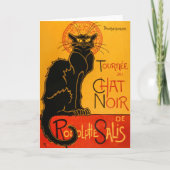 Zwarte Kat  Halloween Steinlen Poster Kaart (Voorkant)