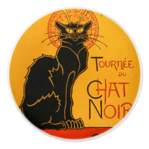 Zwarte Kat  Halloween Steinlen Poster Keramische Knop