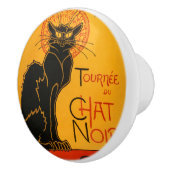 Zwarte Kat Halloween Steinlen Poster Keramische Knop (Rechts)